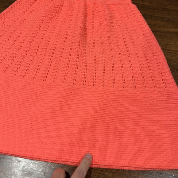 Miami Dress Women Small Short Sleeve Sweater Dress Bright Coral Pink Knee Length - Picture 7 of 14